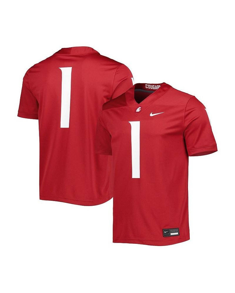 Men's 1 Crimson Washington State Cougars Untouchable Football Jersey $37.95 Jersey