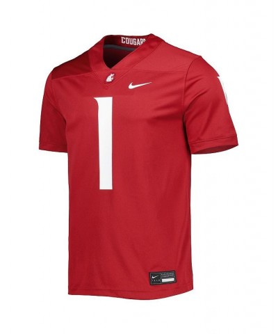 Men's 1 Crimson Washington State Cougars Untouchable Football Jersey $37.95 Jersey