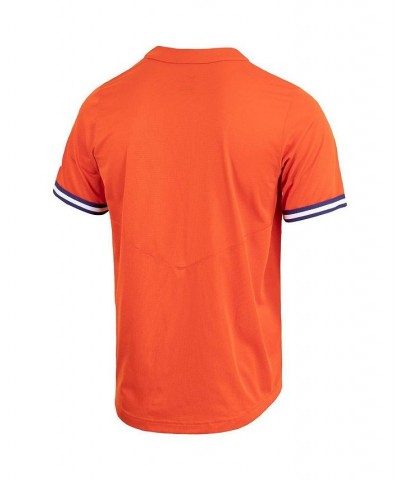 Men's Orange Clemson Tigers Replica Full-Button Baseball Jersey $50.00 Jersey