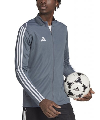 Men's Tiro 23 Slim-Fit Performance 3-Stripes Track Jacket Gray $29.90 Jackets