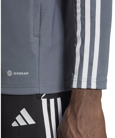 Men's Tiro 23 Slim-Fit Performance 3-Stripes Track Jacket Gray $29.90 Jackets