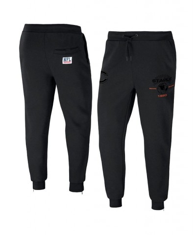 Men's NFL X Staple Black Chicago Bears Embroidered Fundementals Globe Fleece Pant $30.38 Pants