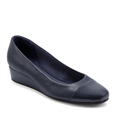 Women's Gracey Round Toe Slip-on Wedge Dress Pumps PD04 $51.48 Shoes