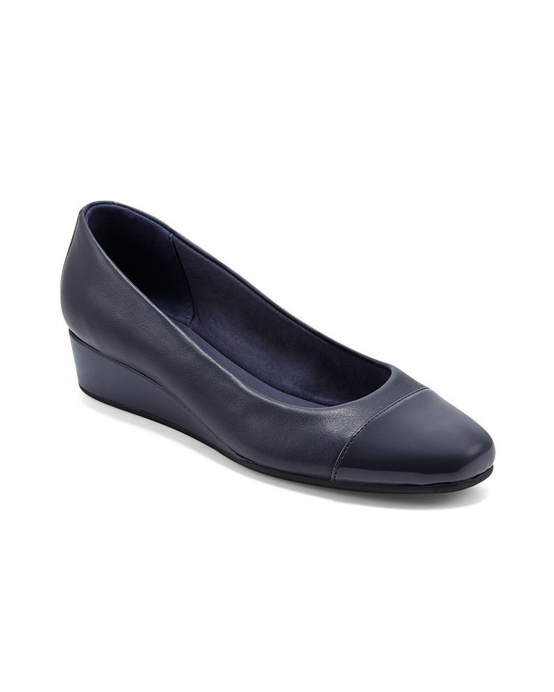 Women's Gracey Round Toe Slip-on Wedge Dress Pumps PD04 $51.48 Shoes