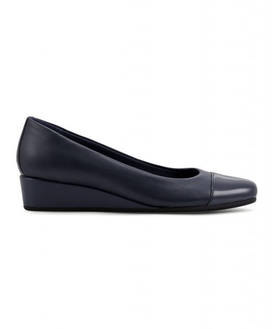 Women's Gracey Round Toe Slip-on Wedge Dress Pumps PD04 $51.48 Shoes