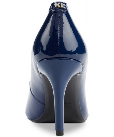 Women's Royale Pointed-Toe Patent Dress Pumps Blue $54.74 Shoes