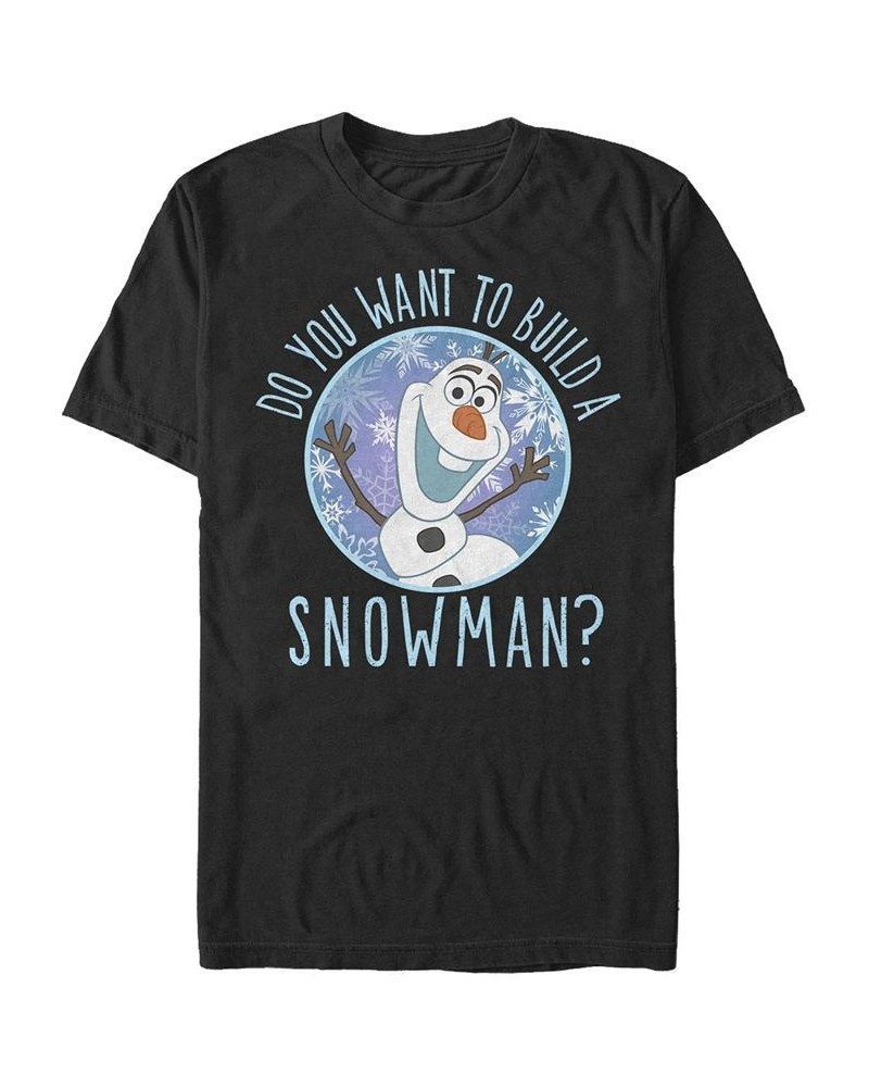 Men's Build Snowman Short Sleeve Crew T-shirt Black $17.50 T-Shirts