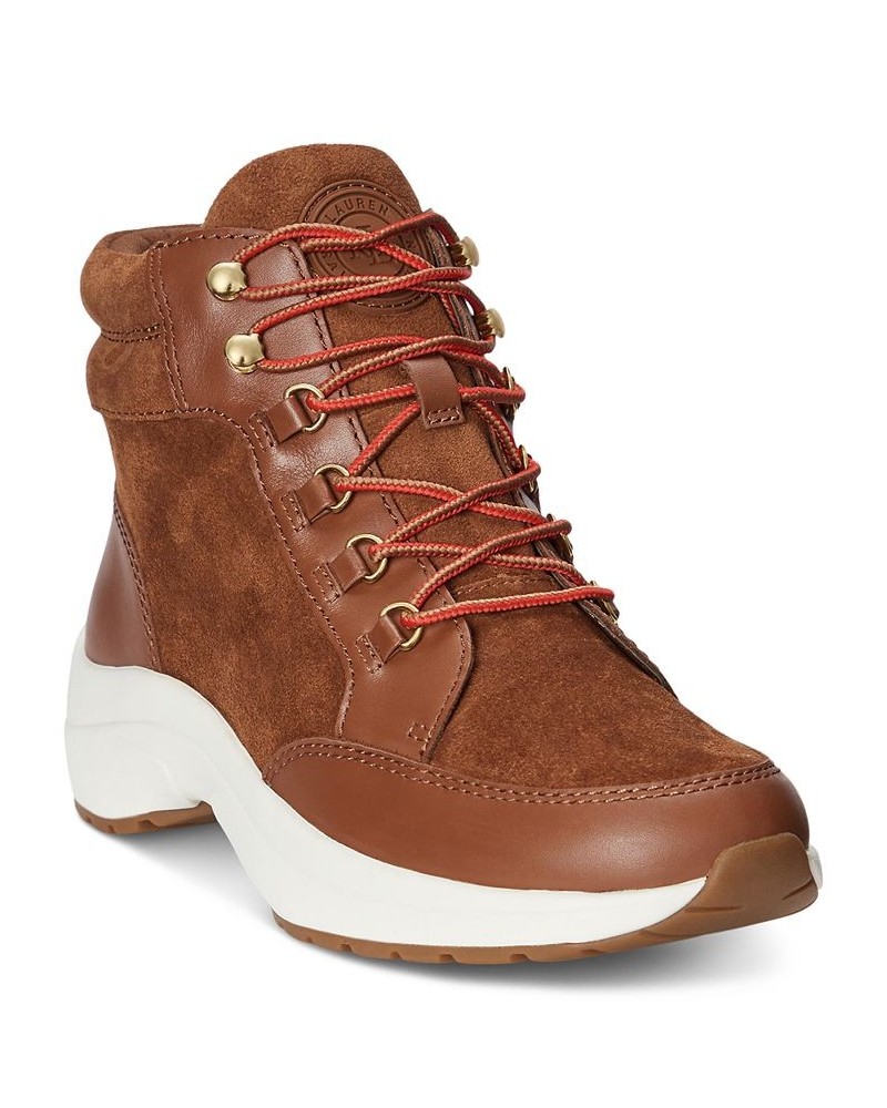 Women's Rylee Lace-Up High-Top Hiker Sneakers PD01 $48.97 Shoes