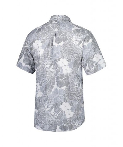 Men's Gray Philadelphia Eagles Coconut Point Playa Floral Camp IslandZone Button-Up Shirt $56.87 Shirts