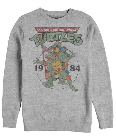 Men's Teenage Mutant Ninja Turtles Group Elite Crew Fleece Pullover T-shirt Gray $27.48 T-Shirts