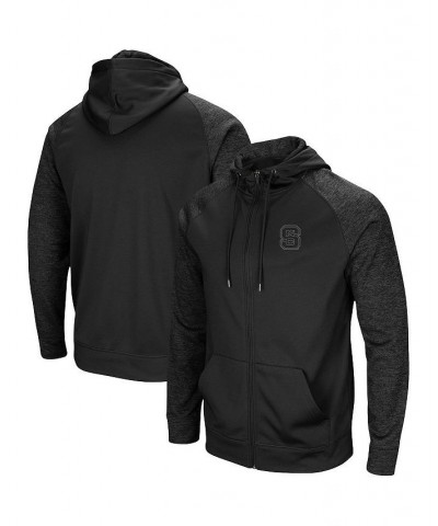 Men's Black NC State Wolfpack Blackout 3.0 Tonal Raglan Full-Zip Hoodie $37.50 Sweatshirt