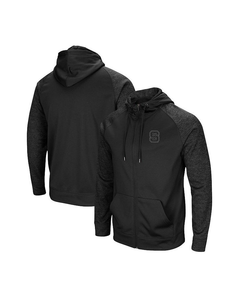 Men's Black NC State Wolfpack Blackout 3.0 Tonal Raglan Full-Zip Hoodie $37.50 Sweatshirt