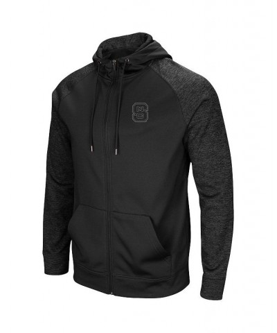 Men's Black NC State Wolfpack Blackout 3.0 Tonal Raglan Full-Zip Hoodie $37.50 Sweatshirt