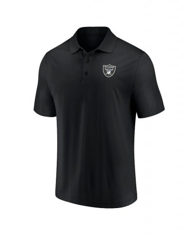 Men's Branded Black and Silver Las Vegas Raiders Home and Away 2-Pack Polo Shirt Set $26.04 Polo Shirts