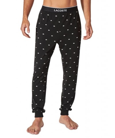 Men's Printed Pajama Joggers Black $25.80 Pajama