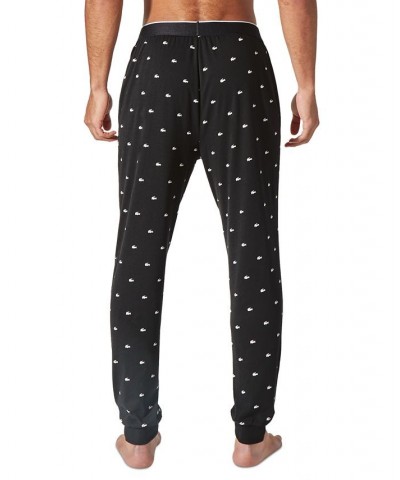 Men's Printed Pajama Joggers Black $25.80 Pajama