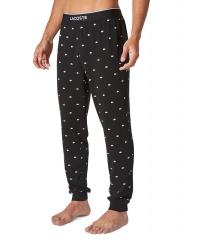 Men's Printed Pajama Joggers Black $25.80 Pajama