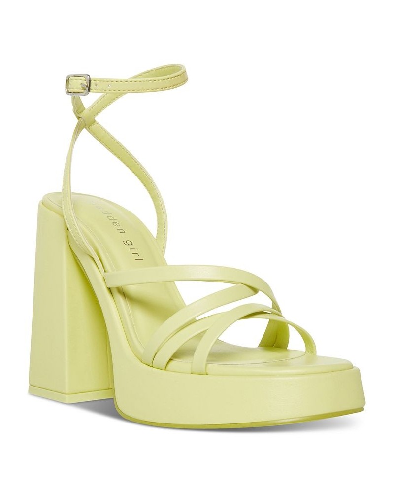 Aces Strappy Platform Dress Sandals Green $33.18 Shoes