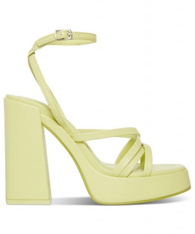 Aces Strappy Platform Dress Sandals Green $33.18 Shoes