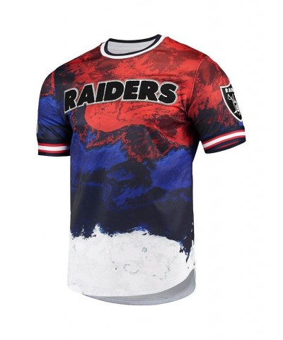 Men's Navy, Red Las Vegas Raiders Americana Dip-Dye T-shirt $24.40 T-Shirts