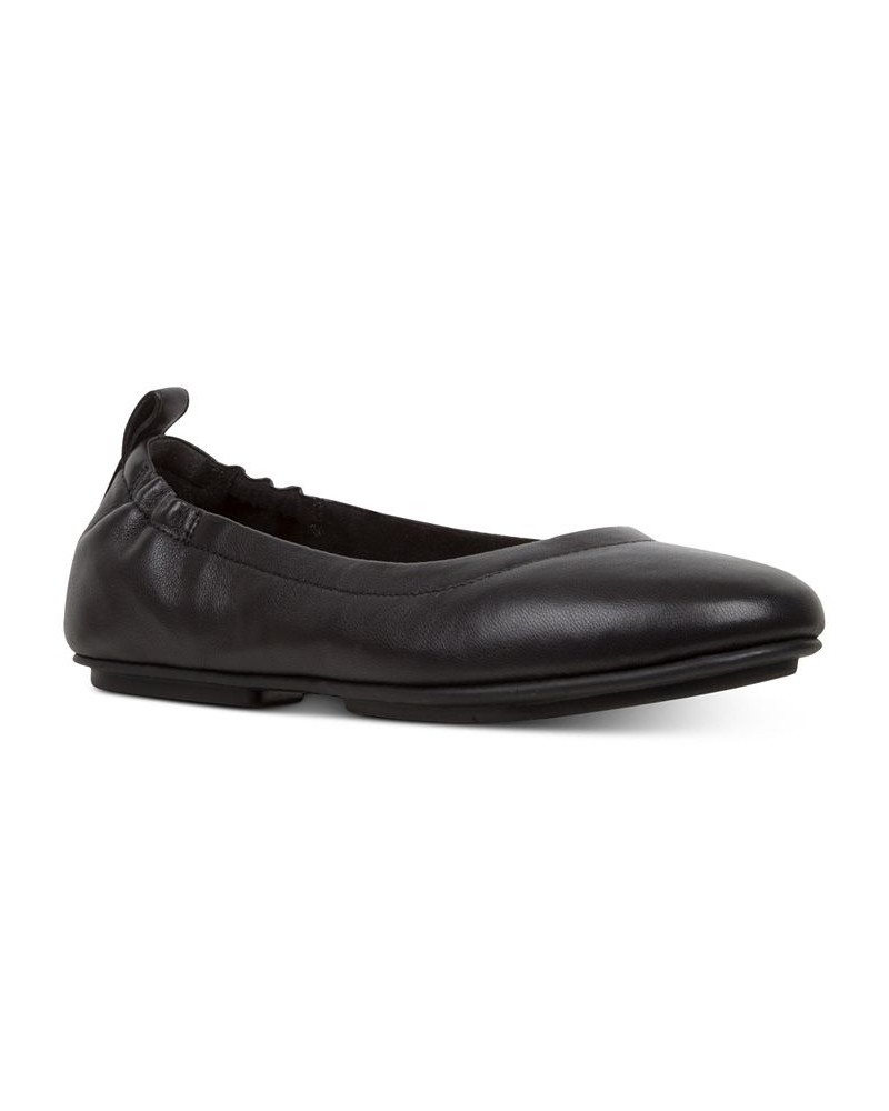 Women's Allegro Leather Ballerinas Flats Black $32.20 Shoes