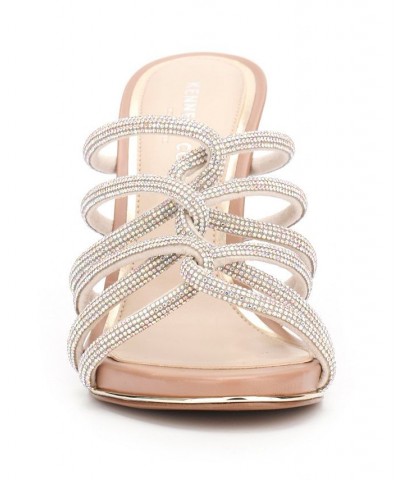 Women's Brooke 95 Twist Jewel Dress Sandals Silver $64.00 Shoes