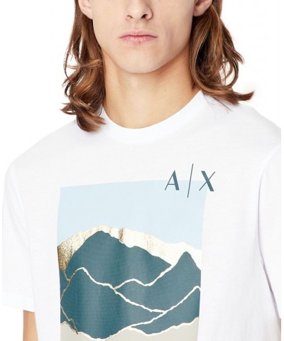 Men's Metallic Mountain Graphic T-Shirt White $32.25 T-Shirts