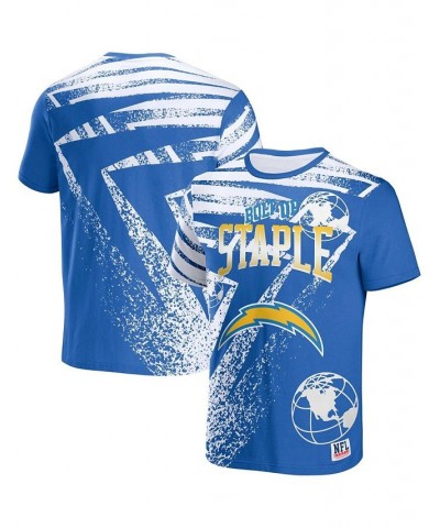 Men's NFL X Staple Blue Los Angeles Chargers Team Slogan All Over Print Short Sleeve T-shirt $16.80 T-Shirts