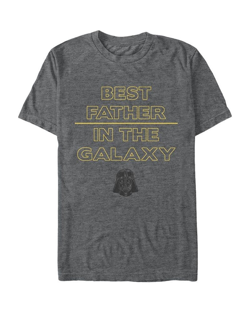Star Wars Men's Classic Best Father In The Galaxy Short Sleeve T-Shirt Gray $15.75 T-Shirts