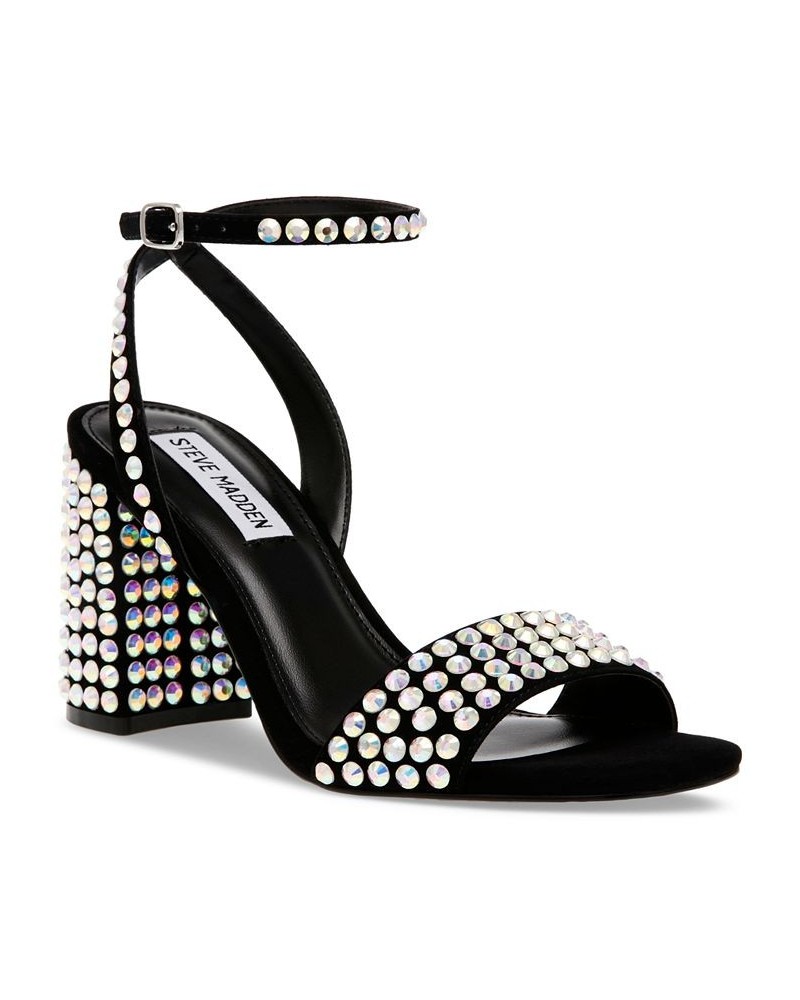 Women's Domini Embellished Two-Piece Ankle-Strap Sandals Gray $47.60 Shoes