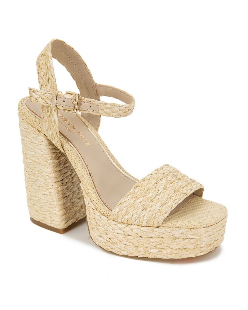 Women's Dolly Platform Sandals Natural Raffia $73.01 Shoes