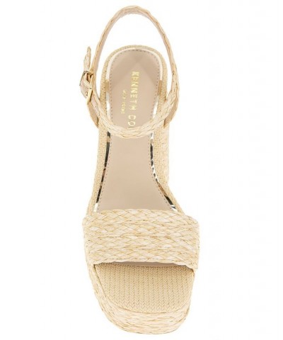 Women's Dolly Platform Sandals Natural Raffia $73.01 Shoes