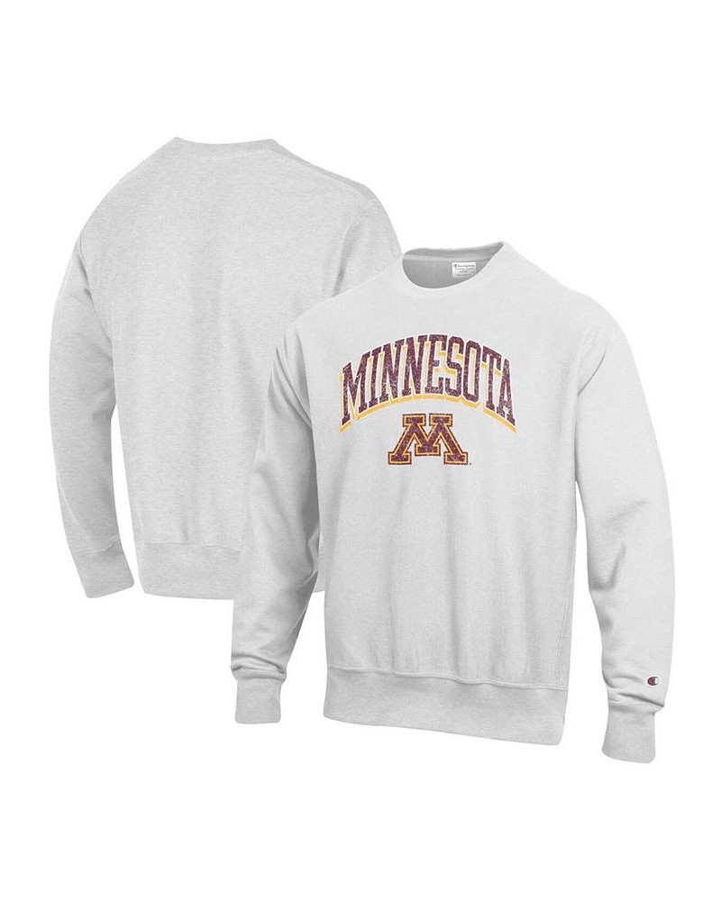 Men's Gray Minnesota Golden Gophers Arch Over Logo Reverse Weave Pullover Sweatshirt $34.85 Sweatshirt