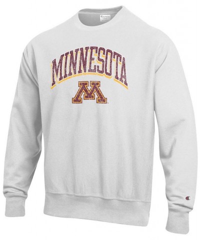 Men's Gray Minnesota Golden Gophers Arch Over Logo Reverse Weave Pullover Sweatshirt $34.85 Sweatshirt