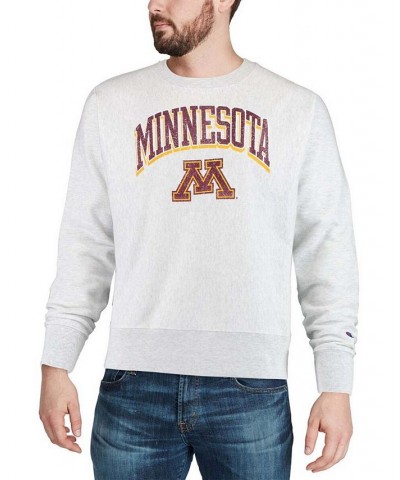 Men's Gray Minnesota Golden Gophers Arch Over Logo Reverse Weave Pullover Sweatshirt $34.85 Sweatshirt