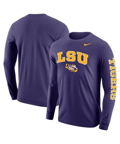 Men's Purple LSU Tigers Arch and Logo Two-Hit Long Sleeve T-shirt $29.99 T-Shirts