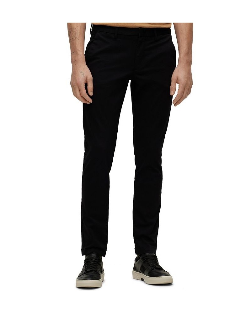 BOSS Men's Slim-Fit Regular-Rise Stretch Twill Chinos Black $94.00 Pants