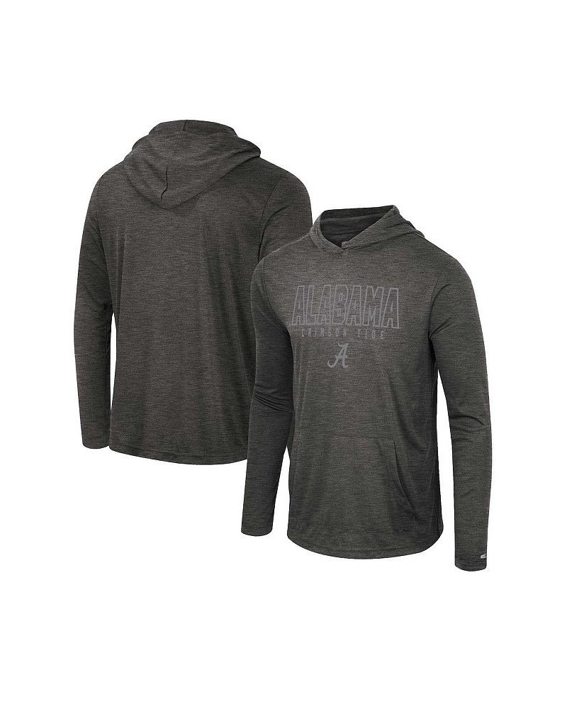 Men's Heather Black Alabama Crimson Tide Slub Long Sleeve Hoodie T-shirt $35.69 T-Shirts