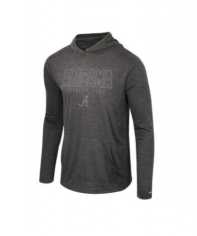 Men's Heather Black Alabama Crimson Tide Slub Long Sleeve Hoodie T-shirt $35.69 T-Shirts