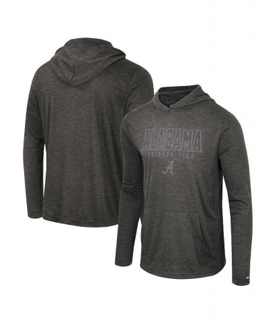 Men's Heather Black Alabama Crimson Tide Slub Long Sleeve Hoodie T-shirt $35.69 T-Shirts