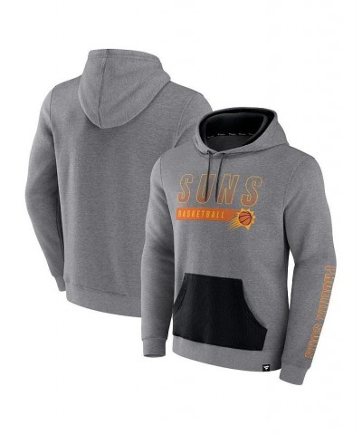 Men's Branded Heathered Gray Phoenix Suns Off The Bench Color Block Pullover Hoodie $43.99 Sweatshirt