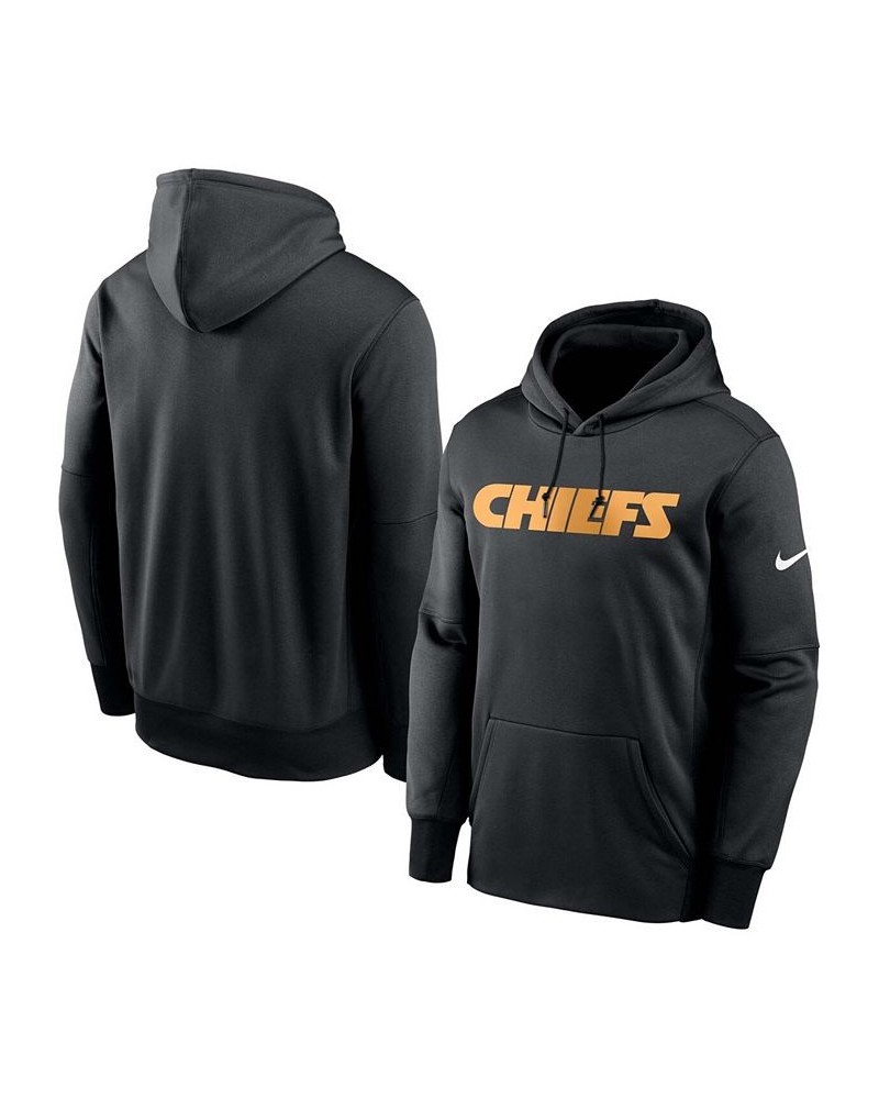 Men's Big and Tall Black Kansas City Chiefs Fan Gear Wordmark Performance Pullover Hoodie $46.74 Sweatshirt