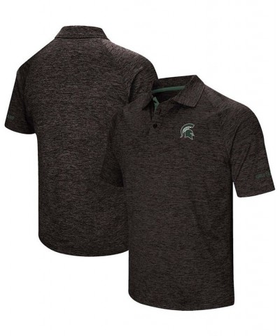 Men's Heather Black Michigan State Spartans Down Swing Polo Shirt $22.00 Polo Shirts