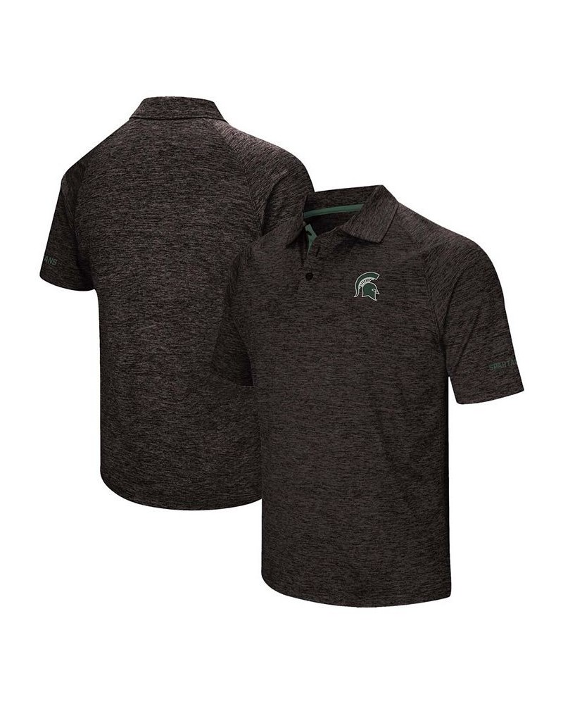 Men's Heather Black Michigan State Spartans Down Swing Polo Shirt $22.00 Polo Shirts