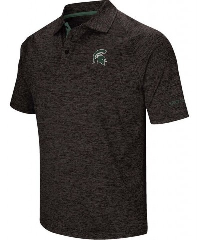 Men's Heather Black Michigan State Spartans Down Swing Polo Shirt $22.00 Polo Shirts