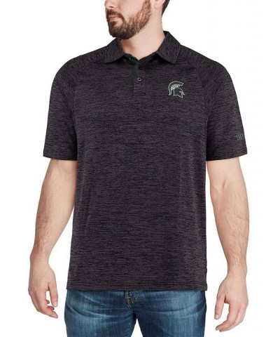 Men's Heather Black Michigan State Spartans Down Swing Polo Shirt $22.00 Polo Shirts