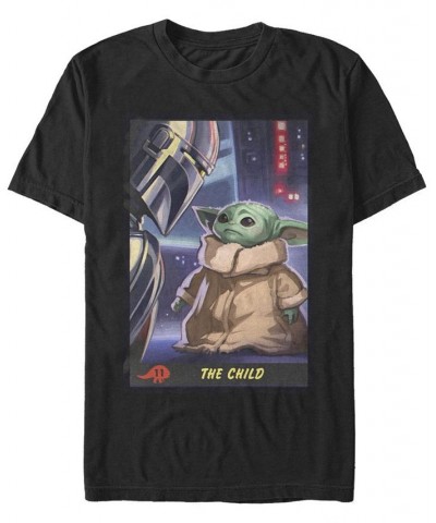 Men's Star Wars The Mandalorian The Child Trading Card Short Sleeve T-shirt Black $19.59 T-Shirts