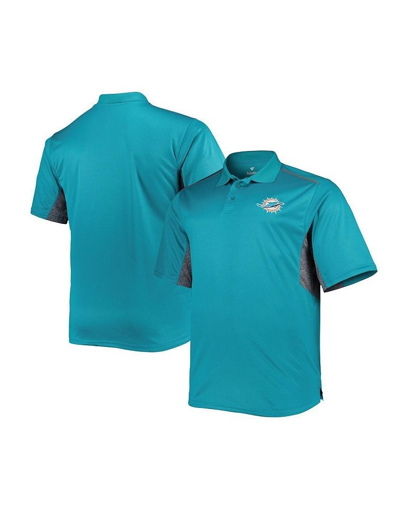 Men's Aqua Miami Dolphins Big and Tall Team Color Polo Shirt $27.95 Polo Shirts