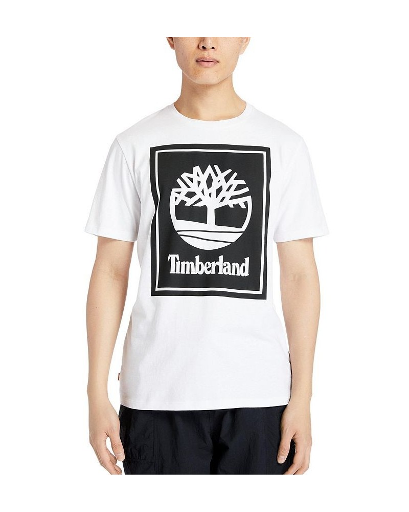 Men's Short Sleeve Stacked Logo Tee White $19.38 T-Shirts