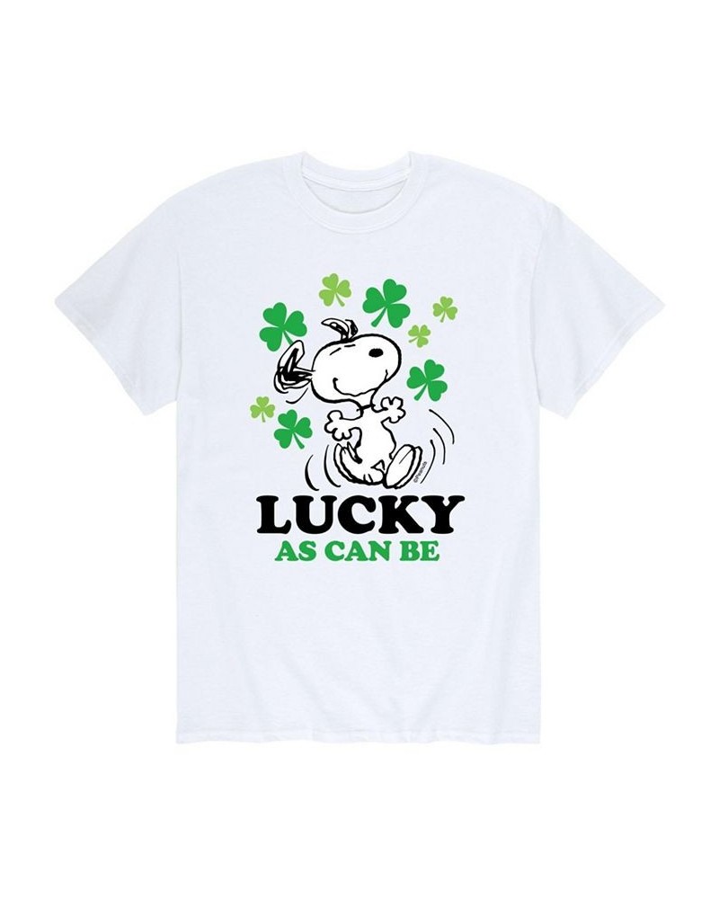 Men's Peanuts Snoopy Lucky T-Shirt White $20.99 T-Shirts